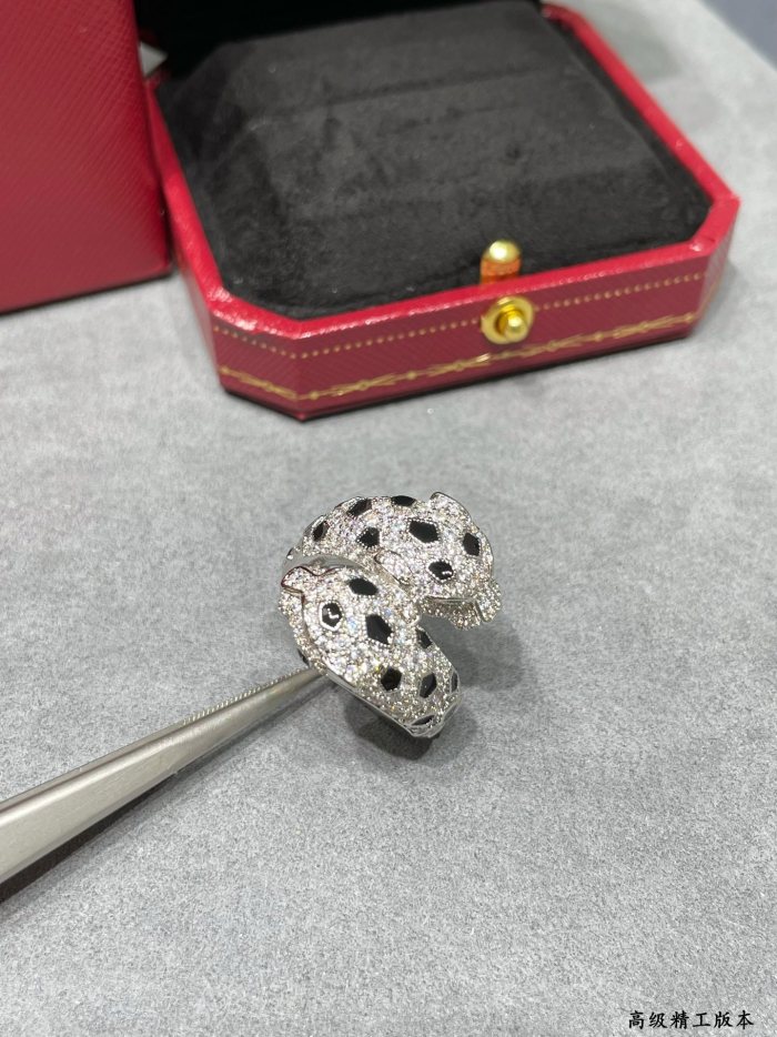 1:1 quality version C@rtier double-headed leopard ring
