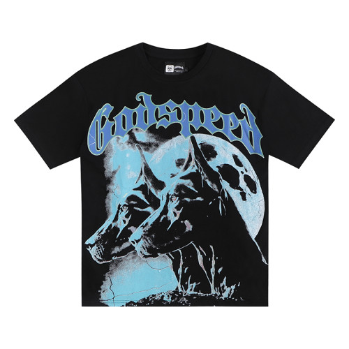Godspeed Moonlight Doberman Print tee