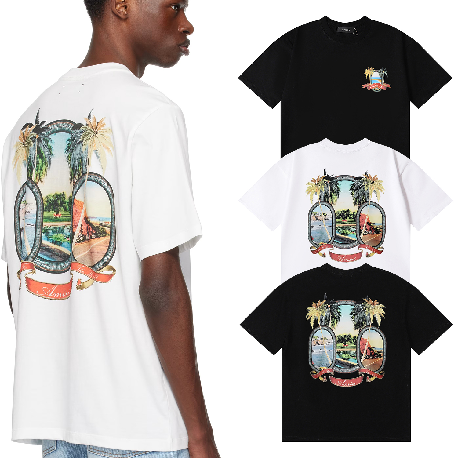 Amiri Heavenly Scenic Pattern Tee detail photo 1