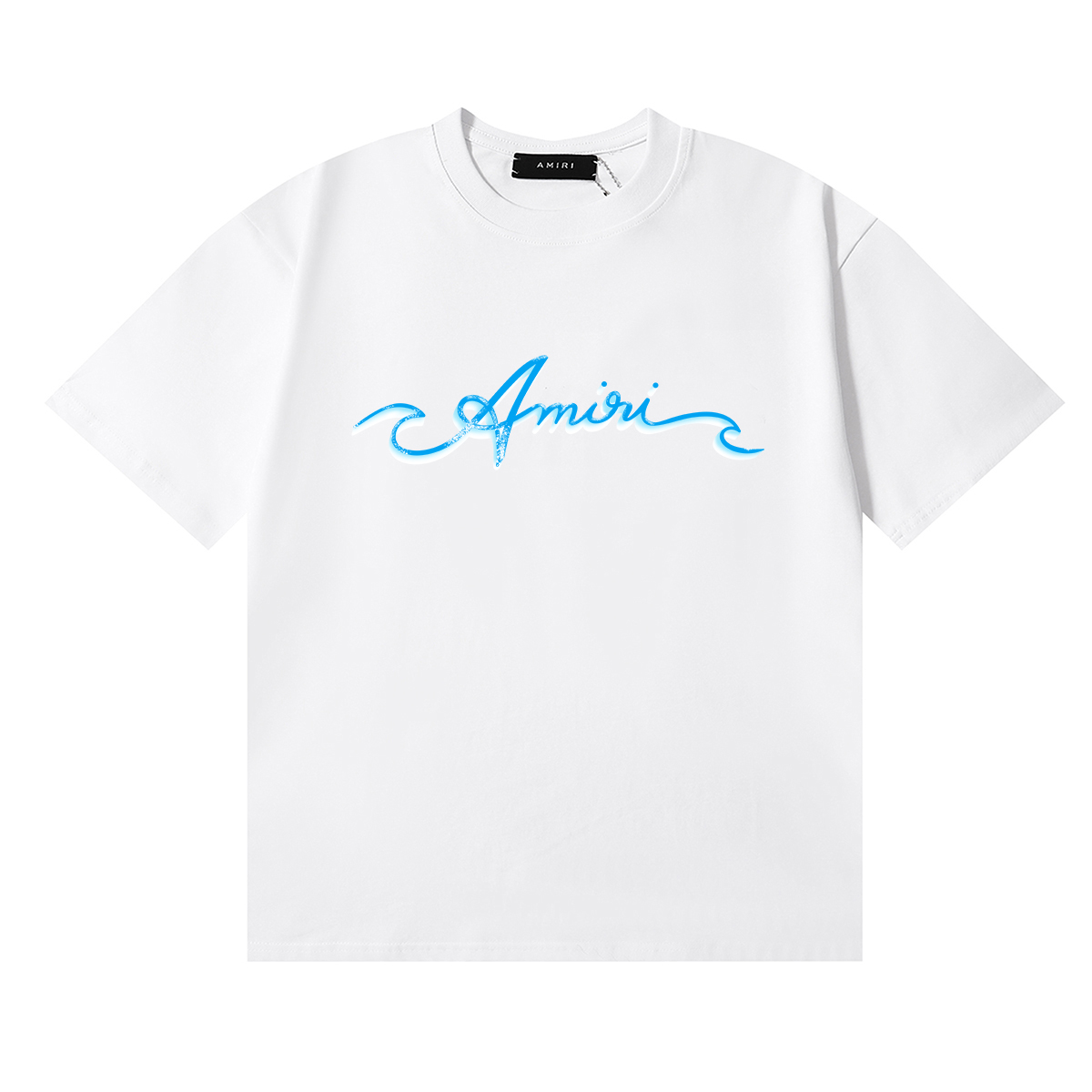 Amiri Blue Logo Print Tee detail photo 7