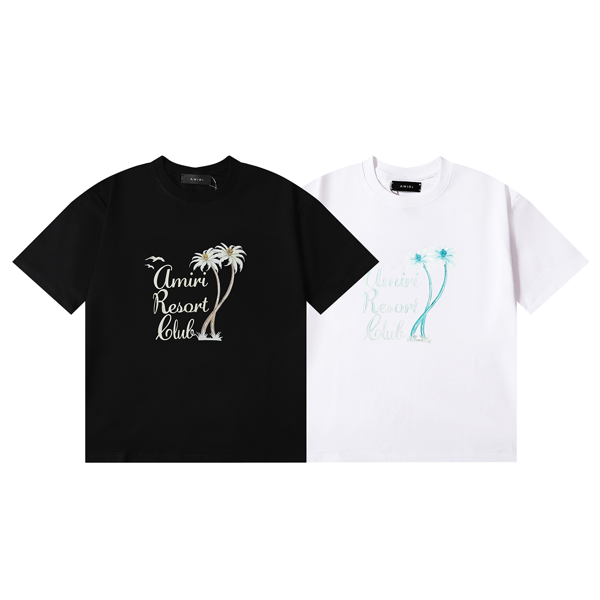 Amiri Handwritten Letter Coconut Tree Print Tee detail photo 3