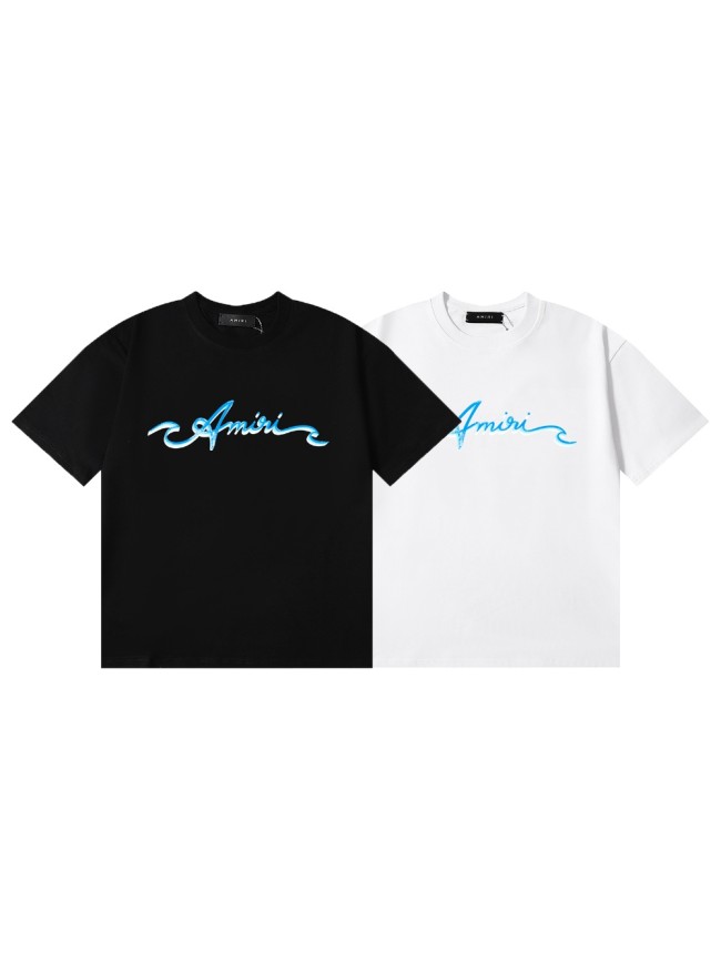 Amiri Blue logo Print tee 2 colors