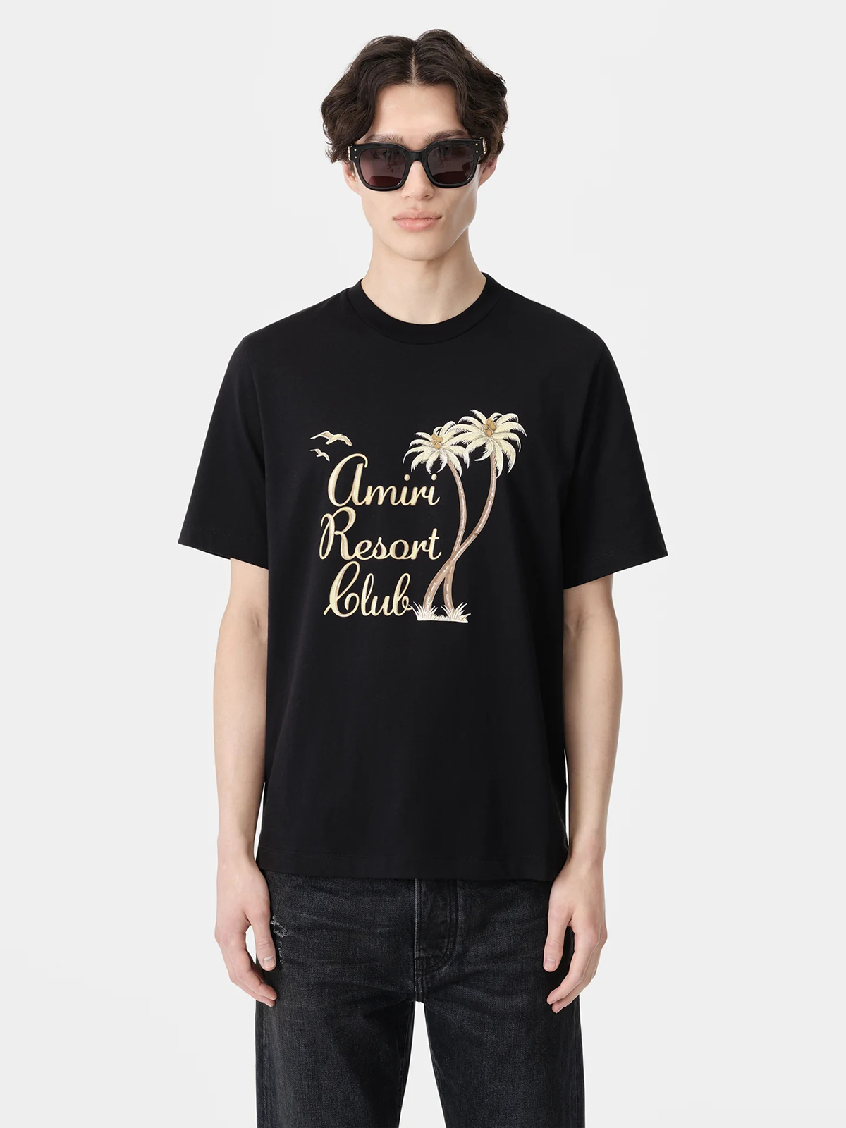 Amiri Handwritten Letter Coconut Tree Print Tee detail photo 2