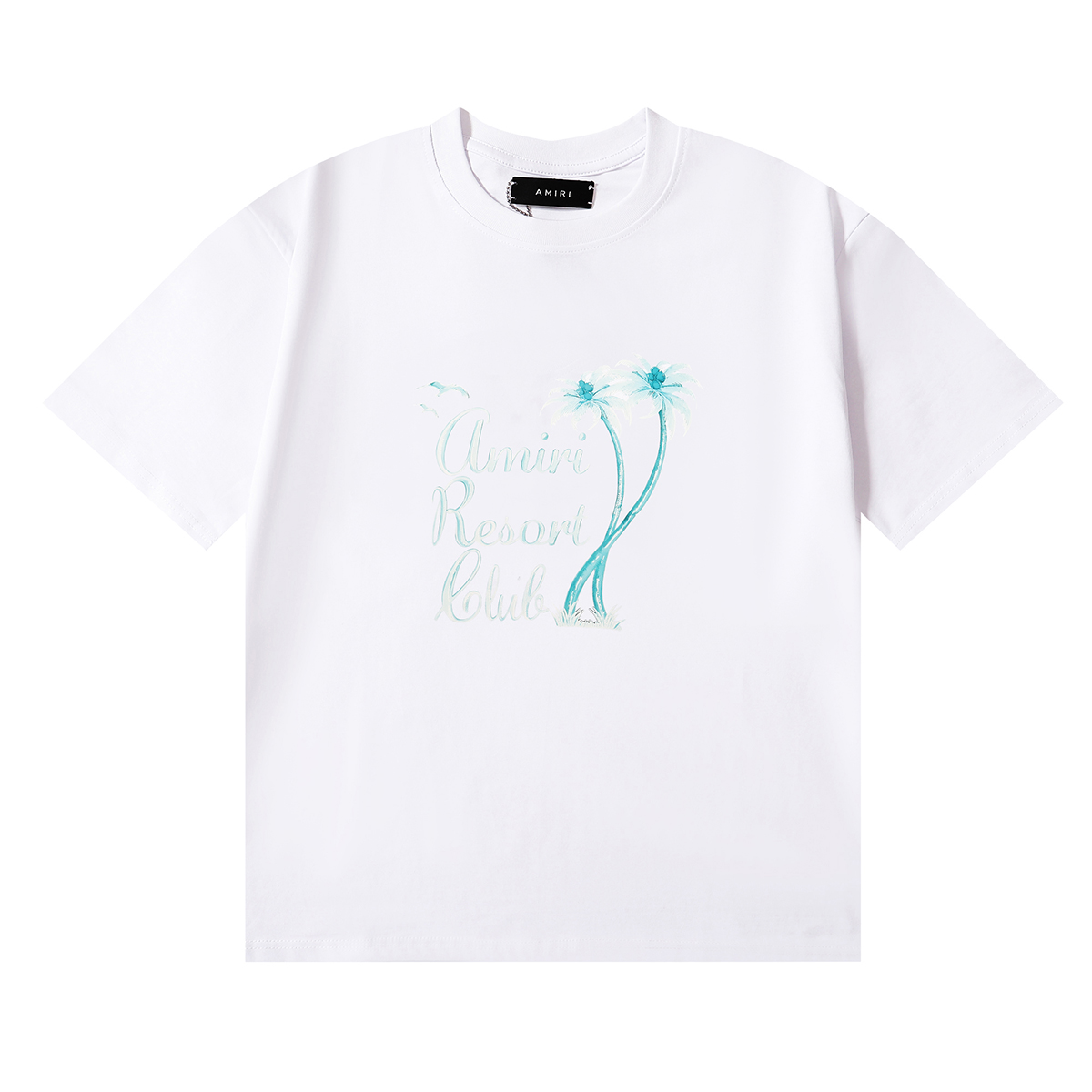 Amiri Handwritten Letter Coconut Tree Print Tee detail photo 14