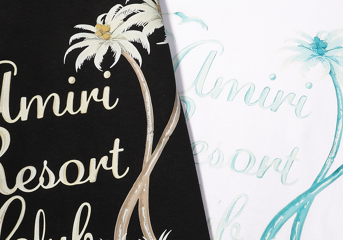 Amiri Handwritten Letter Coconut Tree Print Tee detail photo 4