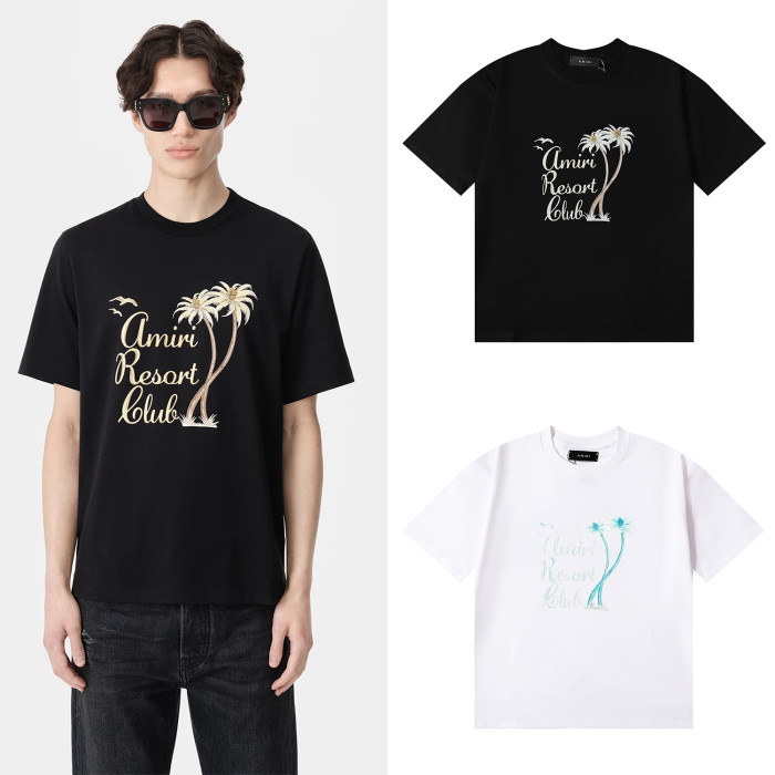 Amiri handwritten letter coconut tree  Print tee 2 colors