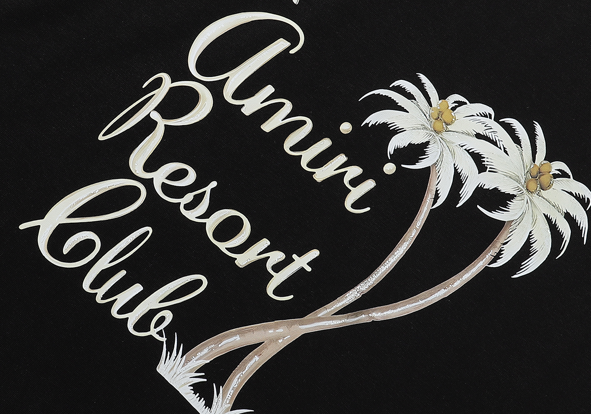 Amiri Handwritten Letter Coconut Tree Print Tee detail photo 9