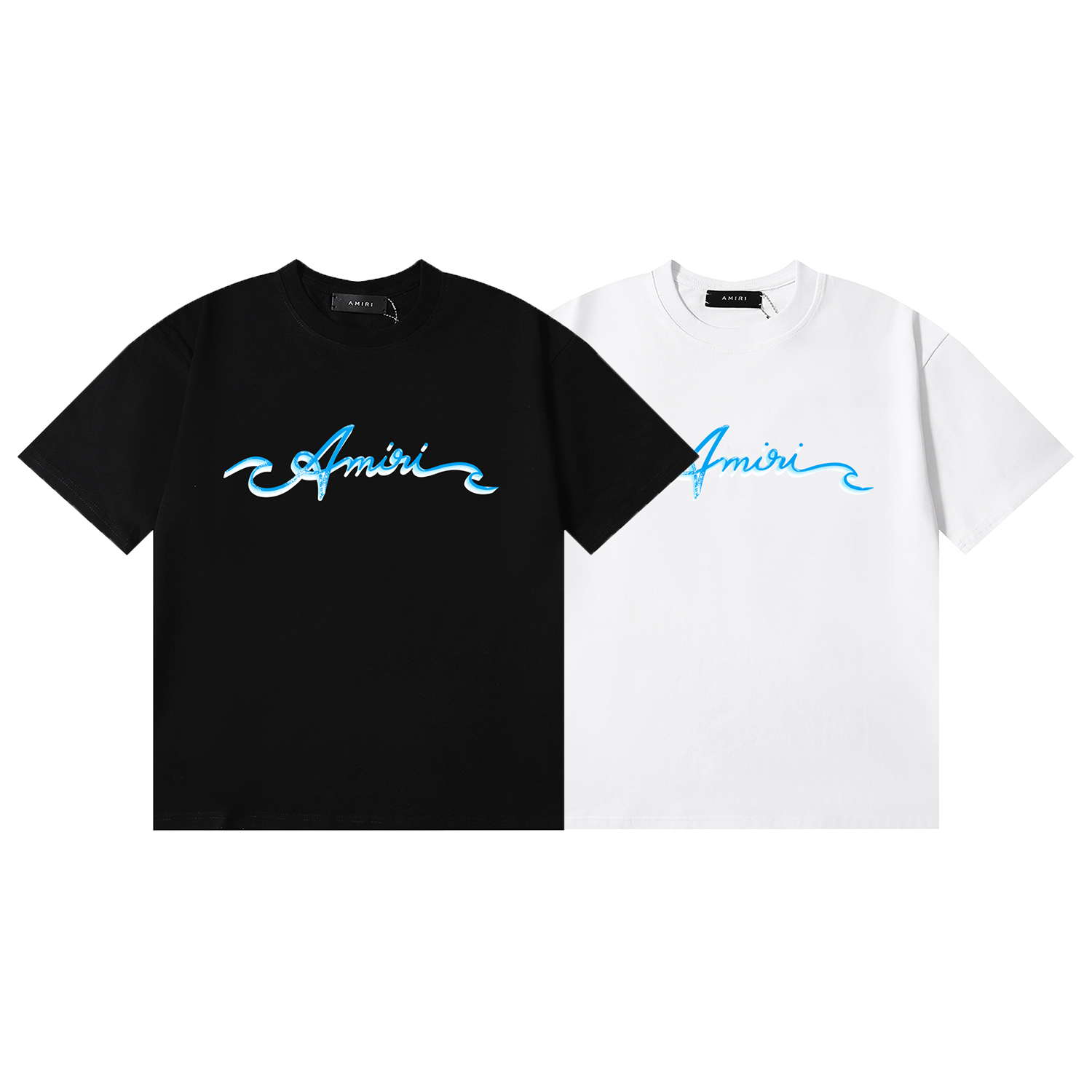 Amiri Blue Logo Print Tee detail photo 4