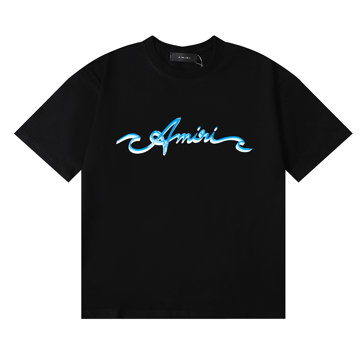 Amiri Blue Logo Print Tee detail photo 5