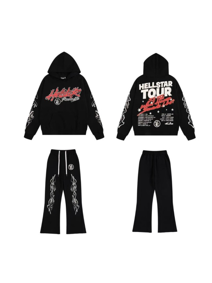 Hellstar Studio flame logo Print hoodie & pants set