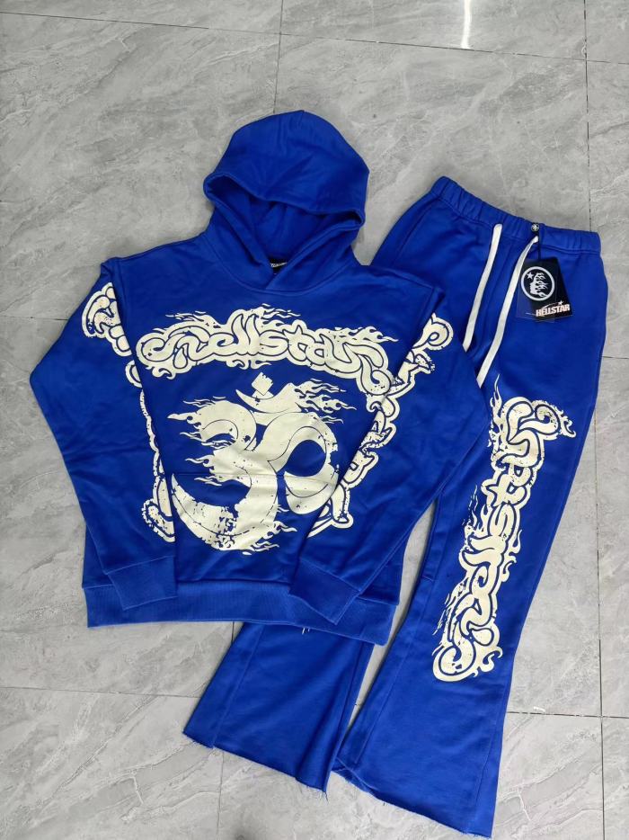 Hellstar Studio 30 flowing clouds Print hoodie & pants set 2 colors