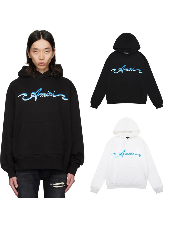 Amiri Wave Logo Print hoodie 2 colors