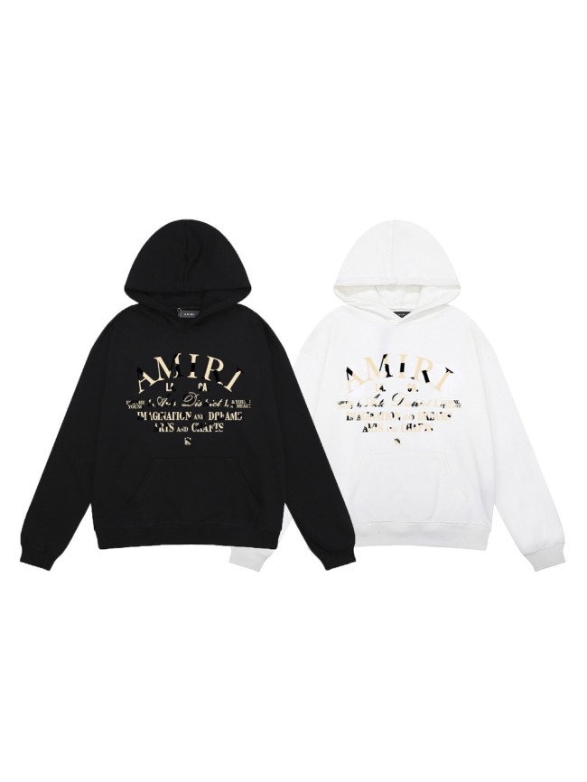 Amiri Color-blocking Logo Print hoodie 2 colors