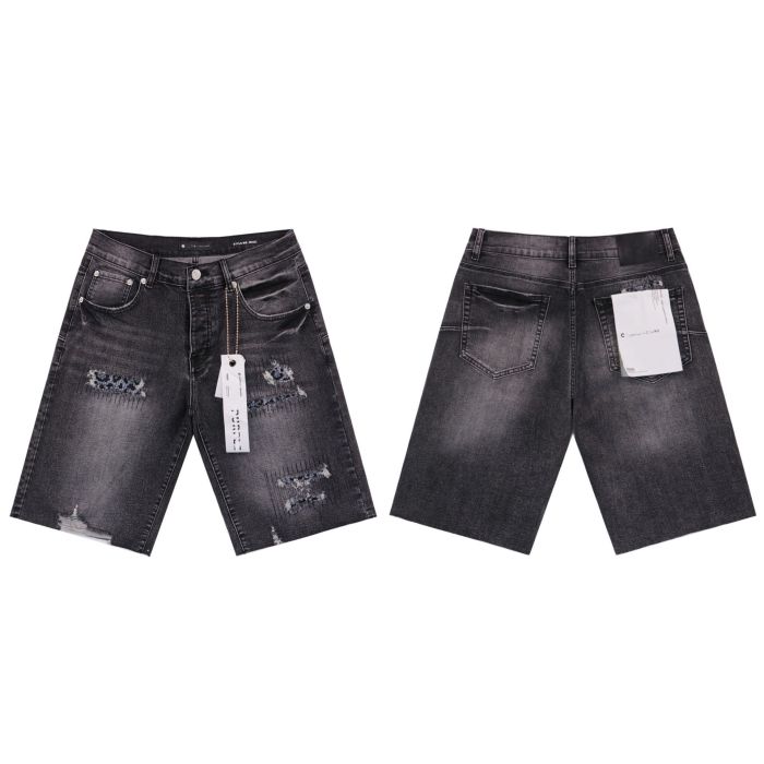 Purple Brand Splashed Ink Washed Denim Shorts 6 colors