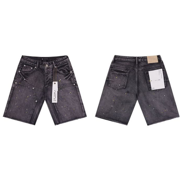 Purple Brand Splashed Ink Washed Denim Shorts 6 colors