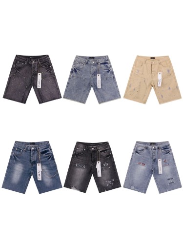 Purple Brand Splashed Ink Washed Denim Shorts 6 colors