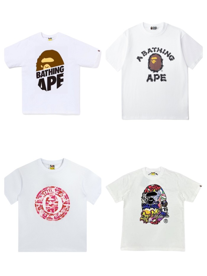A Bathing Ape Cartoon painting Print tee 9 colors
