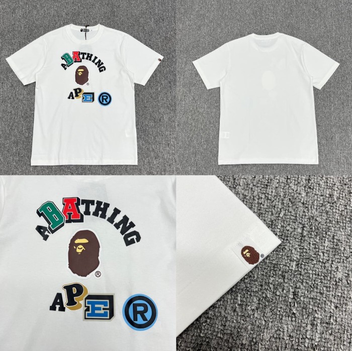 A Bathing Ape Pithecanthropus streetwear brand Contrast color Print tee 16 colors