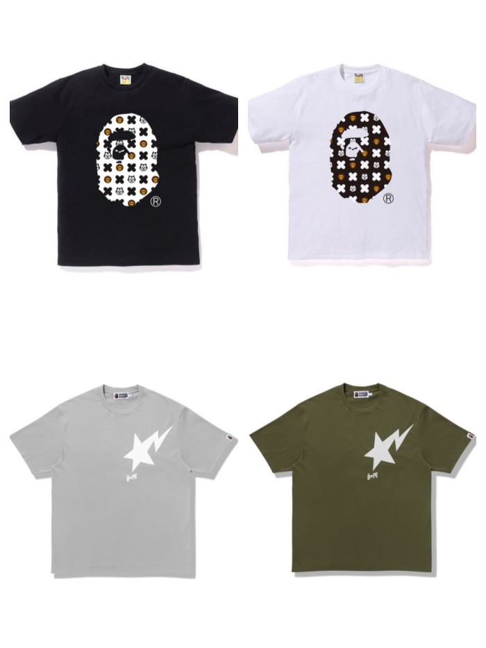 A Bathing Ape Minimalism Pithecanthropus Print tee 5 colors