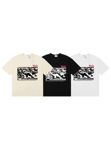Rhude Black and white tires Print tee 3 colors