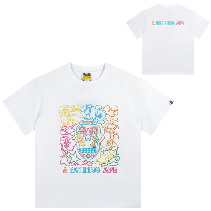 A Bathing Ape Plaid Ape man head Print tee 18 colors