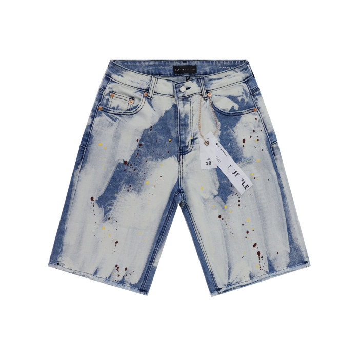 Purple Brand Faded splattered  Denim Shorts