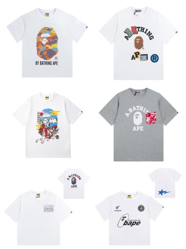 A Bathing Ape Ape man head pattern Print tee 16 colors