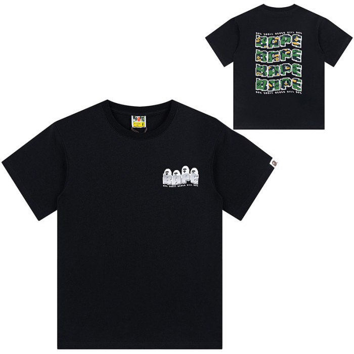 A Bathing Ape Plaid Ape man head Print tee 18 colors