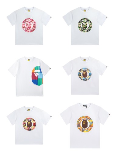 A Bathing Ape Ape man head Disc Print tee 14 colors