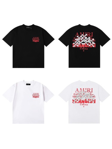 Amiri Red letters white bones Print tee 2 colors