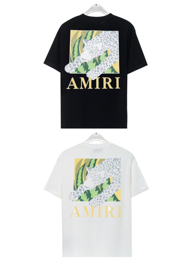 Amiri Gray leopard Print tee 2 colors