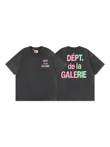 GaIIery dept Pink and green contrasting logo Print Washed Version tee