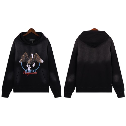 Amiri White-hoofed Pegasus Print Washed Version hoodie 2 colors