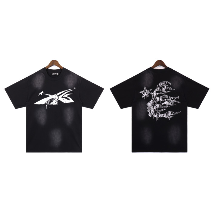Hellstar Studio classic Linear logo Print Washed Version tee 2 colors