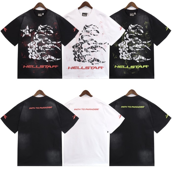 Hellstar Studio classic Splash ink logo Print Washed Version tee 2 colors