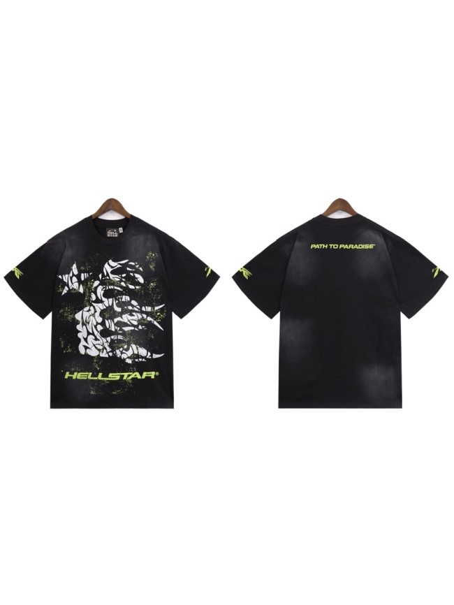 Hellstar Studio classic Splash ink logo Print Washed Version tee 2 colors