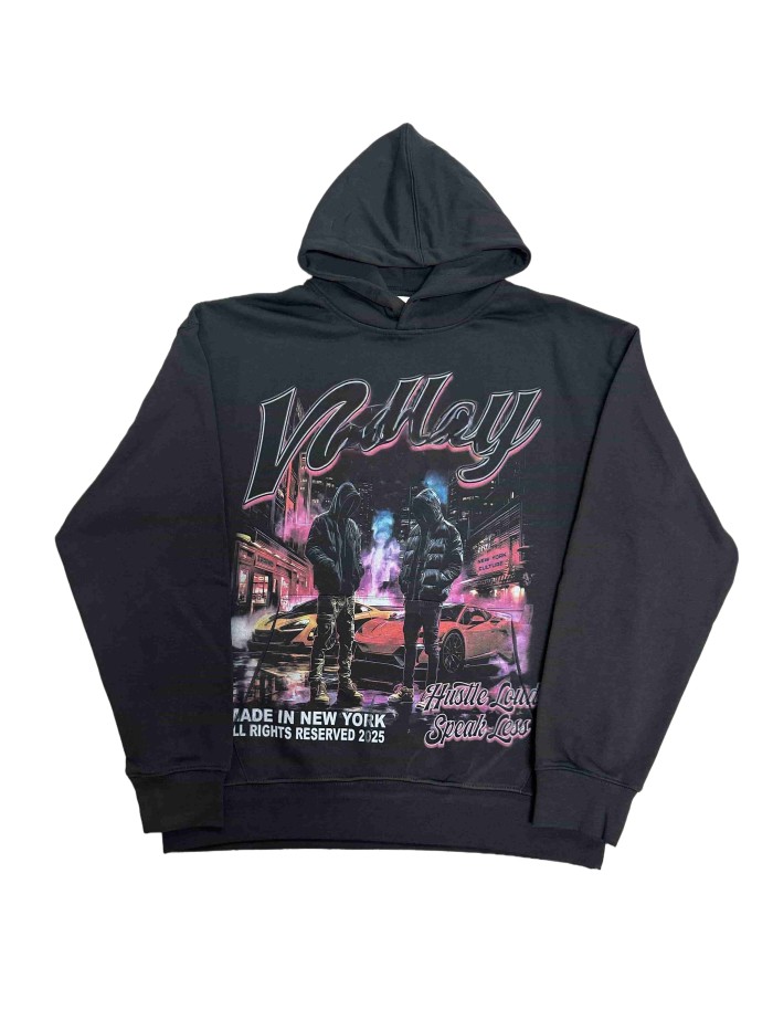 Vale Forever Foggy night scene Printed Hoodie
