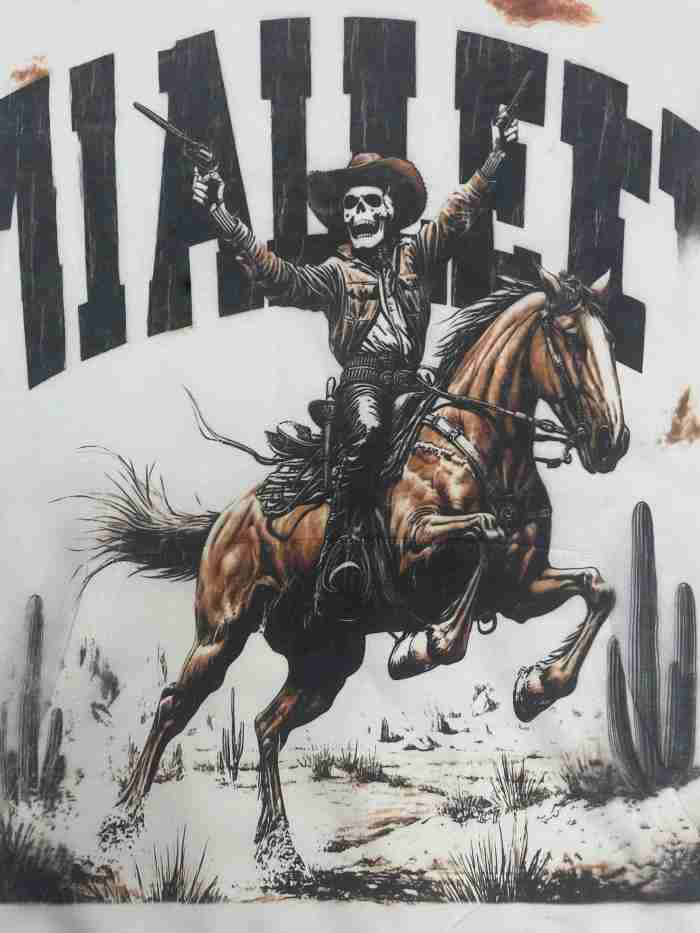 Vale Forever Skeleton cowboy Printed Hoodie
