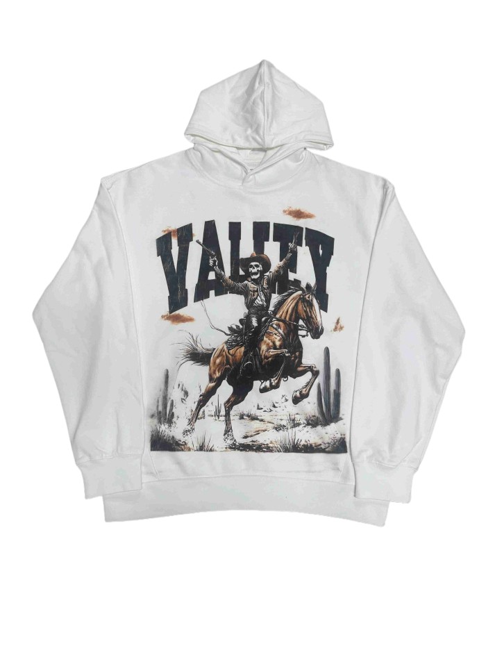 Vale Forever Skeleton cowboy Printed Hoodie