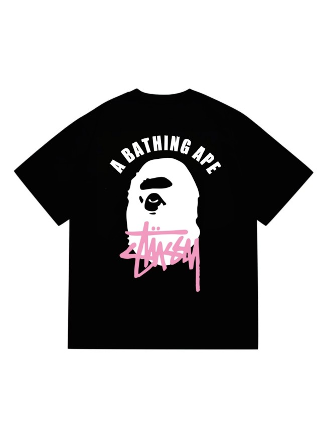 A Bathing Ape Co-branded Logo Print Ape Head tee 8 colors