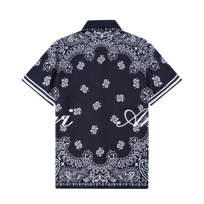 Amiri Classic Floral Colorblocking Couple's Printed Shirt 2 colors