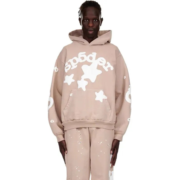 Young Thug-Sp5der Chest Five Stars Monogrammed Hoodie & Pants Set 3 colors