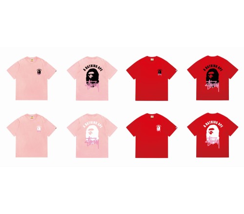 A Bathing Ape Co-branded Logo Print Ape Head tee 8 colors
