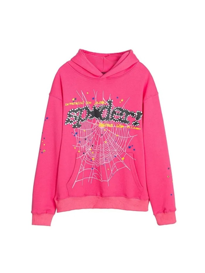 Young Thug-Sp5der Young Thug Sp5der pink leteers logo hoodie black&Pink