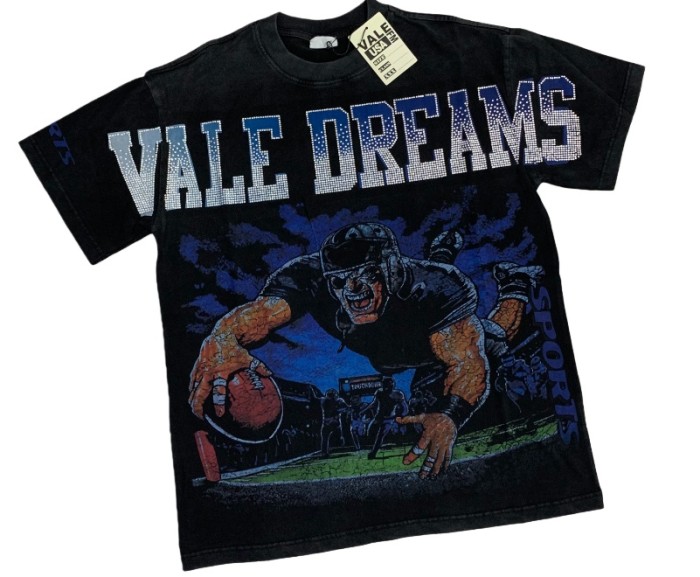 Vale Forever Rugby Burned diamond Printed Washed Version Tee