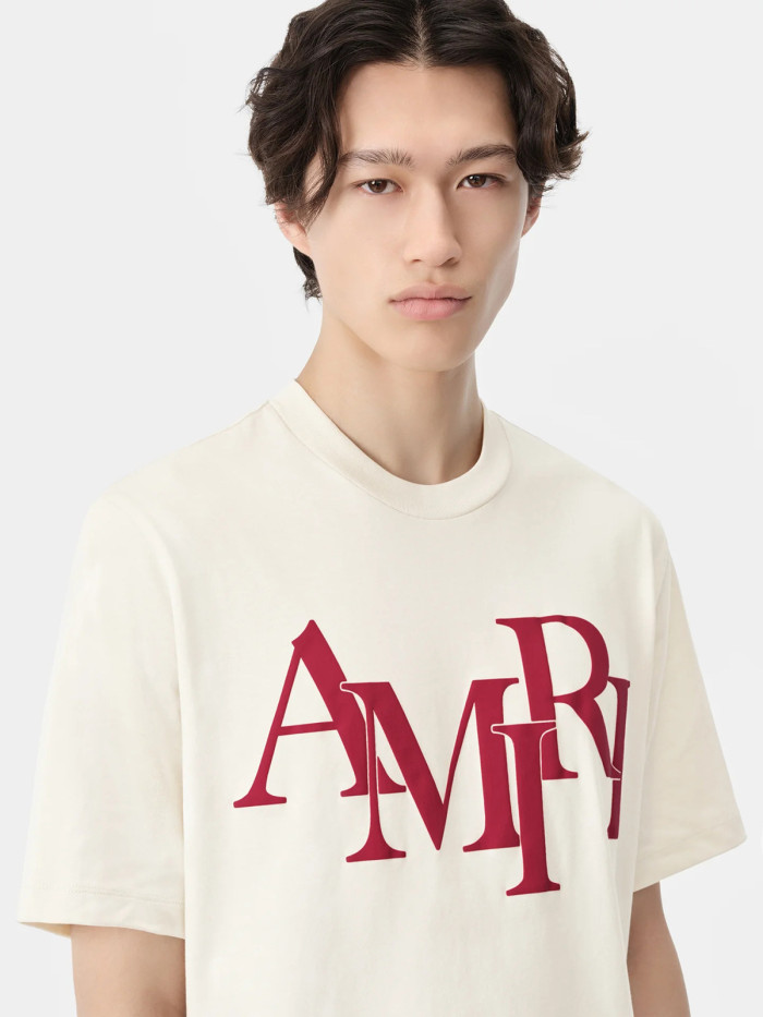 Amiri AM Mismatched Foam Letter Logo Print Tee 3 colors