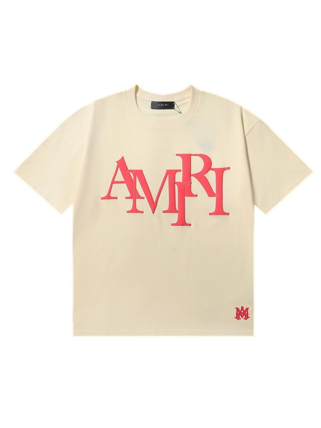 Amiri AM Mismatched Foam Letter Logo Print Tee 3 colors