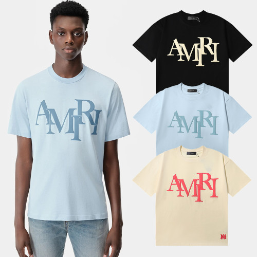 Amiri AM Mismatched Foam Letter Logo Print Tee 3 colors