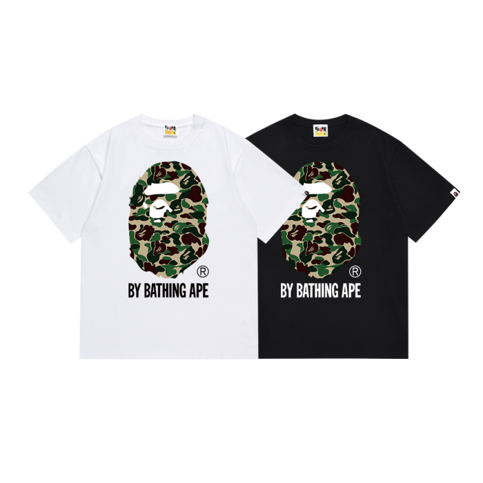 A Bathing Ape Classic ABC Camouflage Ape Big Head Letter Print Tee 6 colors