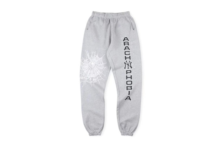 Young Thug-Sp5der Monochrome Spider Web Monogrammed Sweatpants